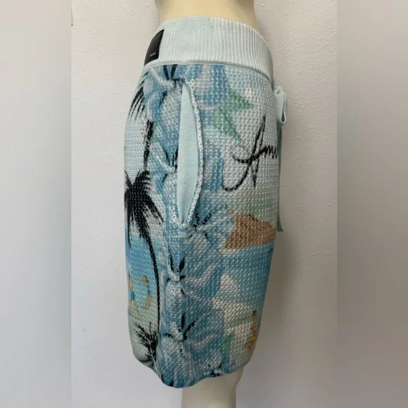 NWT Amiri Paradise Crochet Shorts in Cerulean